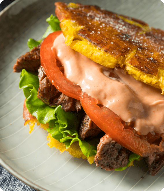 Go to Crunchy Beef "Jibarito" Sandwich recipe page